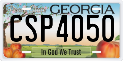 GA license plate CSP4050