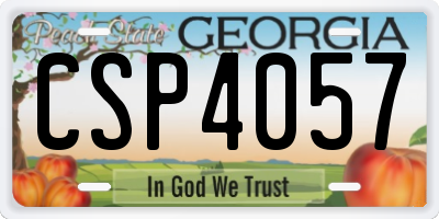 GA license plate CSP4057
