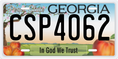 GA license plate CSP4062