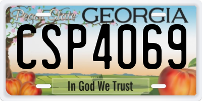 GA license plate CSP4069