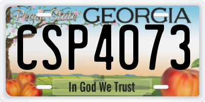 GA license plate CSP4073