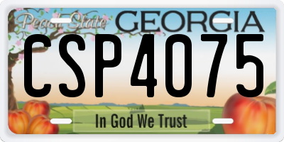 GA license plate CSP4075