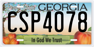 GA license plate CSP4078