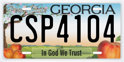 GA license plate CSP4104