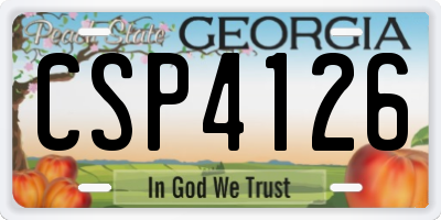 GA license plate CSP4126