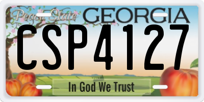 GA license plate CSP4127