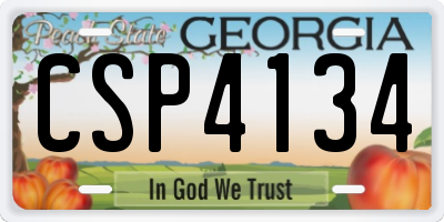 GA license plate CSP4134