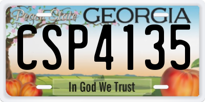 GA license plate CSP4135