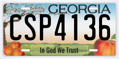 GA license plate CSP4136