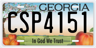 GA license plate CSP4151