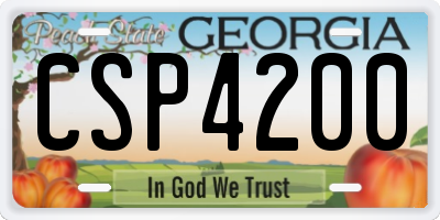 GA license plate CSP4200