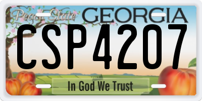 GA license plate CSP4207