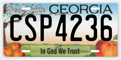GA license plate CSP4236