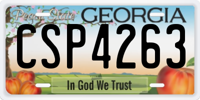 GA license plate CSP4263