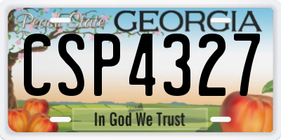 GA license plate CSP4327