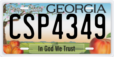 GA license plate CSP4349