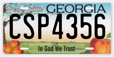 GA license plate CSP4356