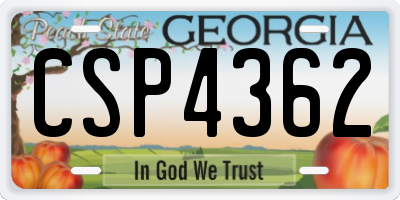 GA license plate CSP4362