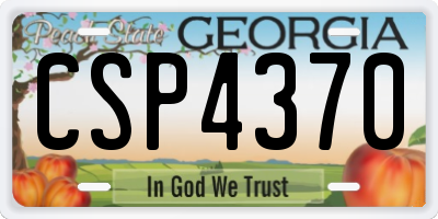 GA license plate CSP4370
