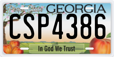 GA license plate CSP4386