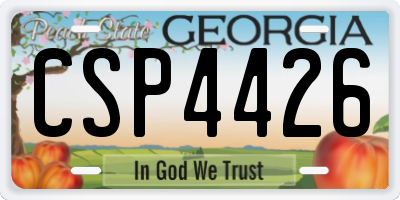 GA license plate CSP4426