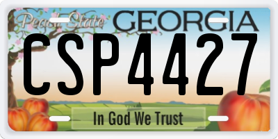 GA license plate CSP4427