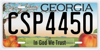 GA license plate CSP4450