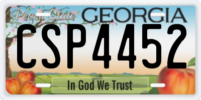 GA license plate CSP4452
