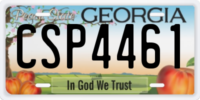 GA license plate CSP4461