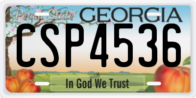 GA license plate CSP4536