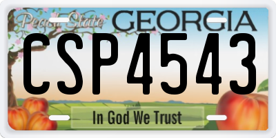 GA license plate CSP4543