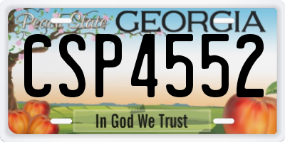 GA license plate CSP4552