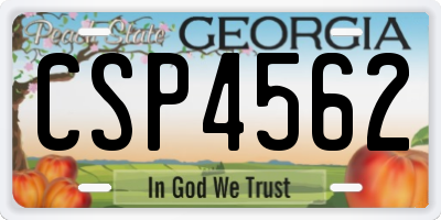GA license plate CSP4562