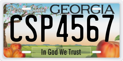 GA license plate CSP4567