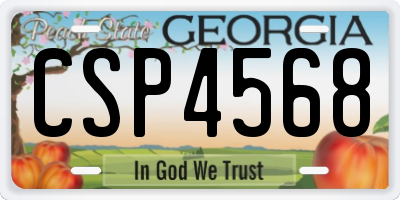 GA license plate CSP4568