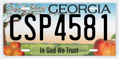 GA license plate CSP4581