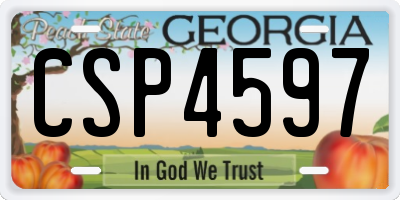 GA license plate CSP4597