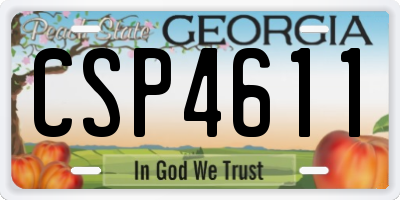 GA license plate CSP4611