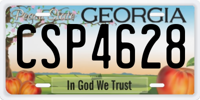 GA license plate CSP4628