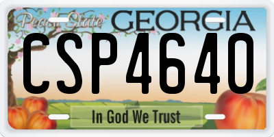 GA license plate CSP4640