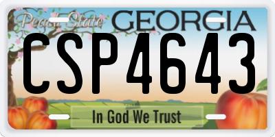 GA license plate CSP4643