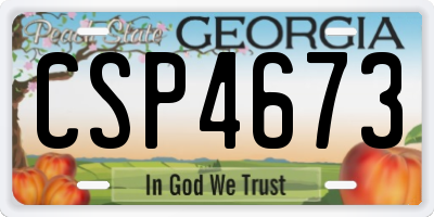 GA license plate CSP4673