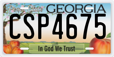 GA license plate CSP4675