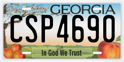 GA license plate CSP4690