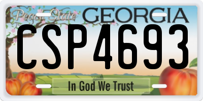 GA license plate CSP4693