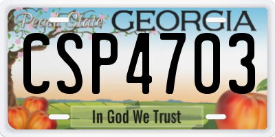 GA license plate CSP4703