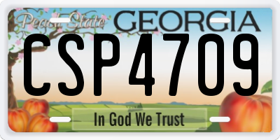 GA license plate CSP4709