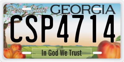 GA license plate CSP4714