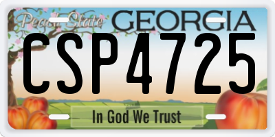 GA license plate CSP4725