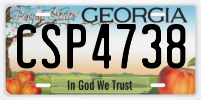 GA license plate CSP4738